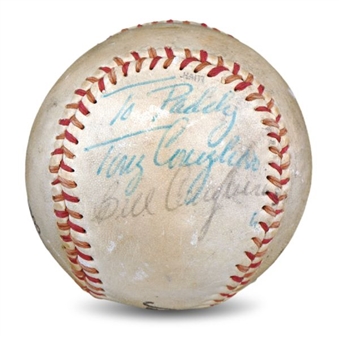 Baseball Personalized and Dual-Signed by Brothers Tony and Billy Conigliaro